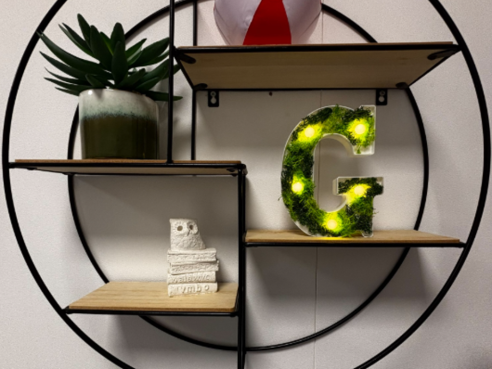 Letterlamp met plantjes
