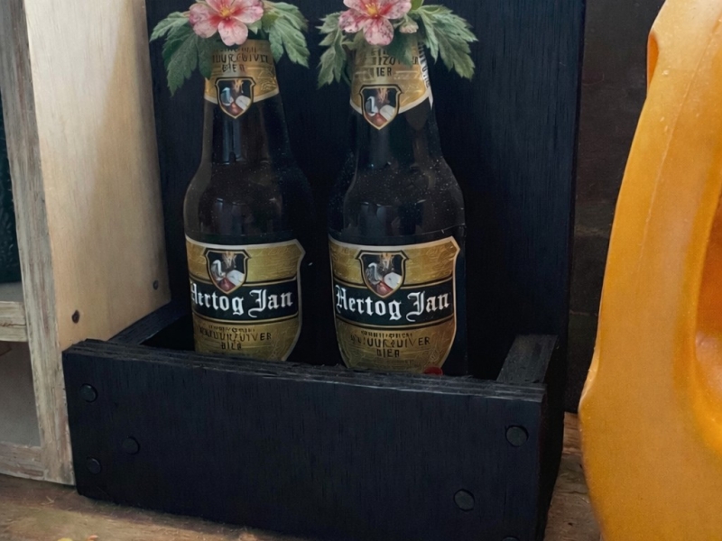 houten flessen rekjes